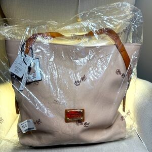 VALENTINA 🇮🇹 Made in Italy 🇮🇹 Genuine leather Dull-Pink-Beige tote bag.